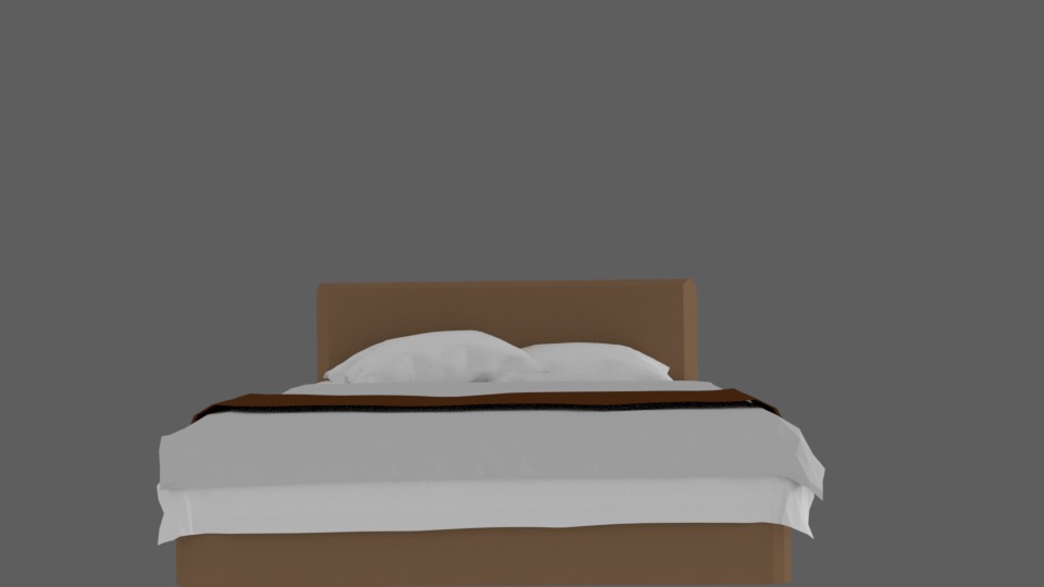 Simple bed 3D model_2