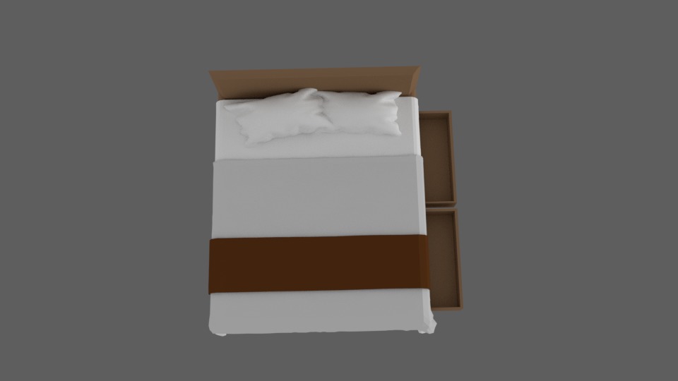 Simple bed 3D model_4