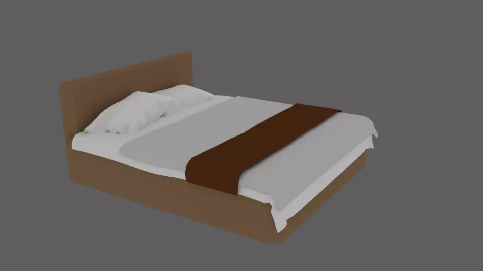 Simple bed 3D model_0