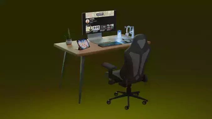 Worstation - 3D Low Poly - Animation and Game Ready 