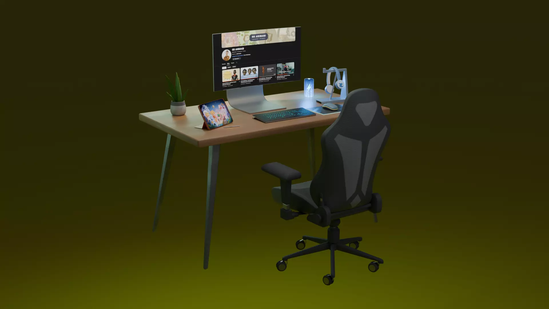 Worstation - 3D Low Poly - Animation and Game Ready Low-poly 3D model