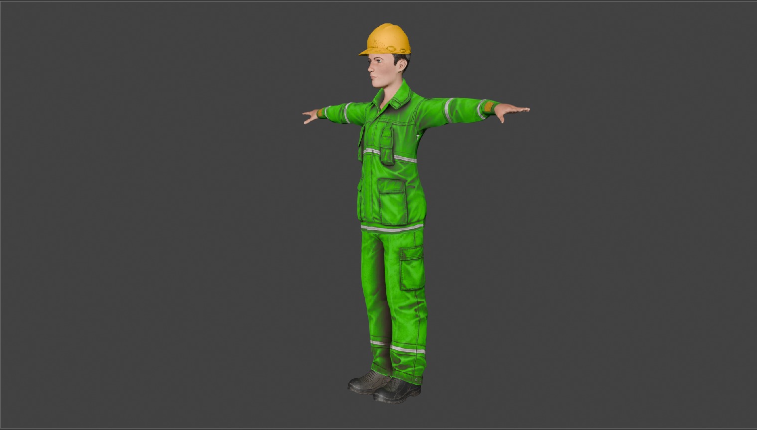 Construction Worker 3D Low-poly 3D model_4