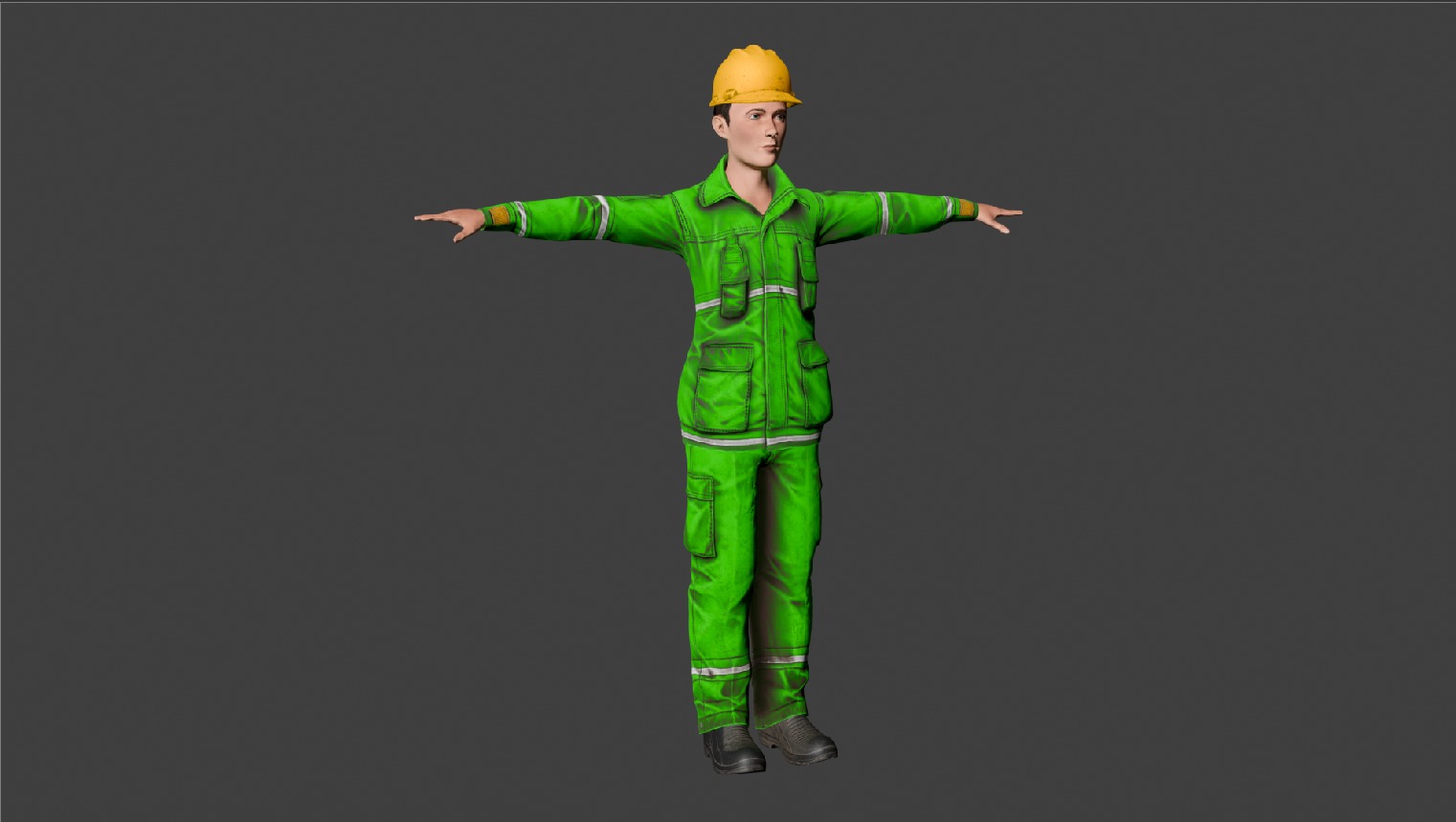 Construction Worker 3D Low-poly 3D model_2