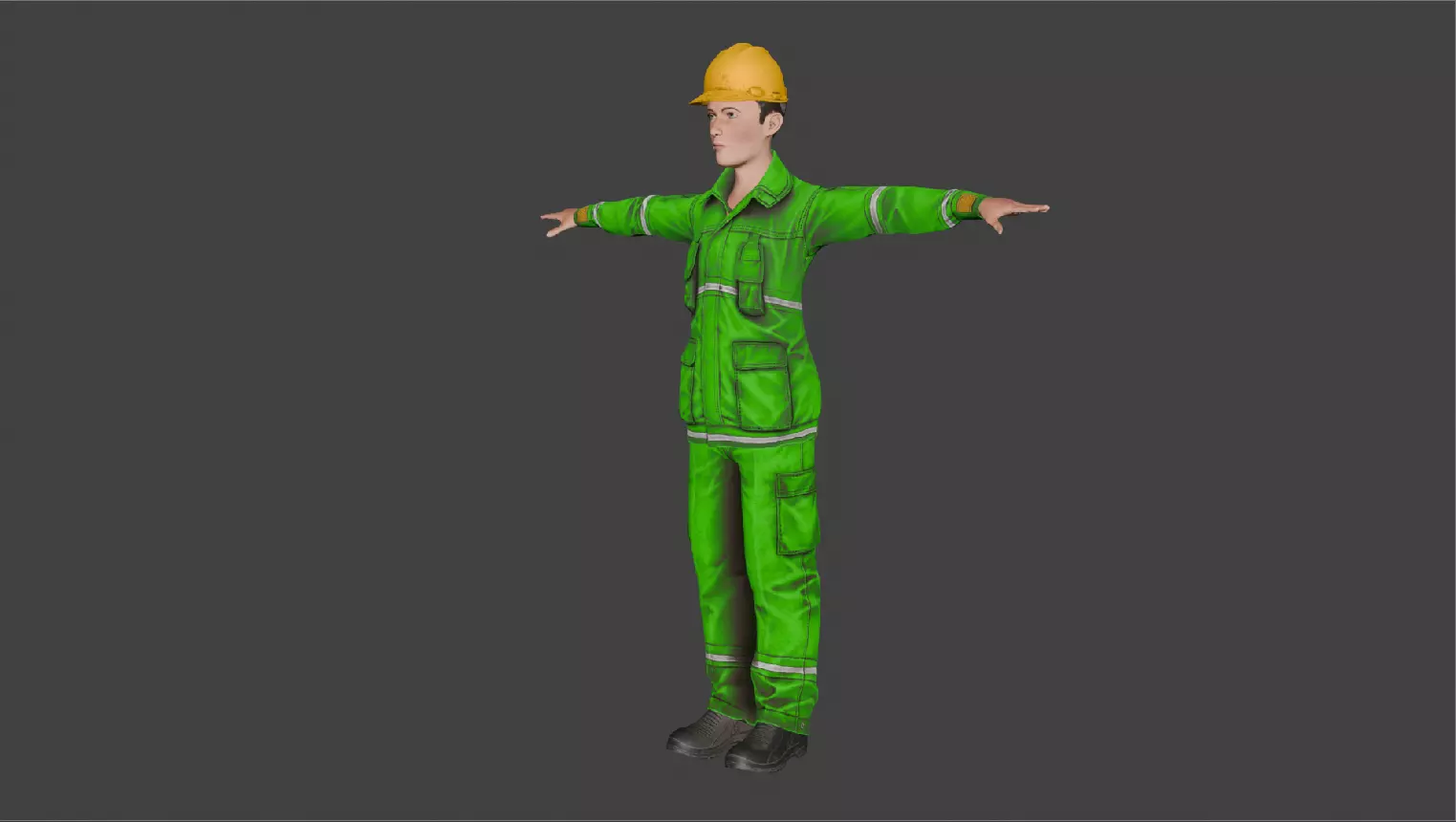 Construction Worker 3D Low-poly 3D model_0