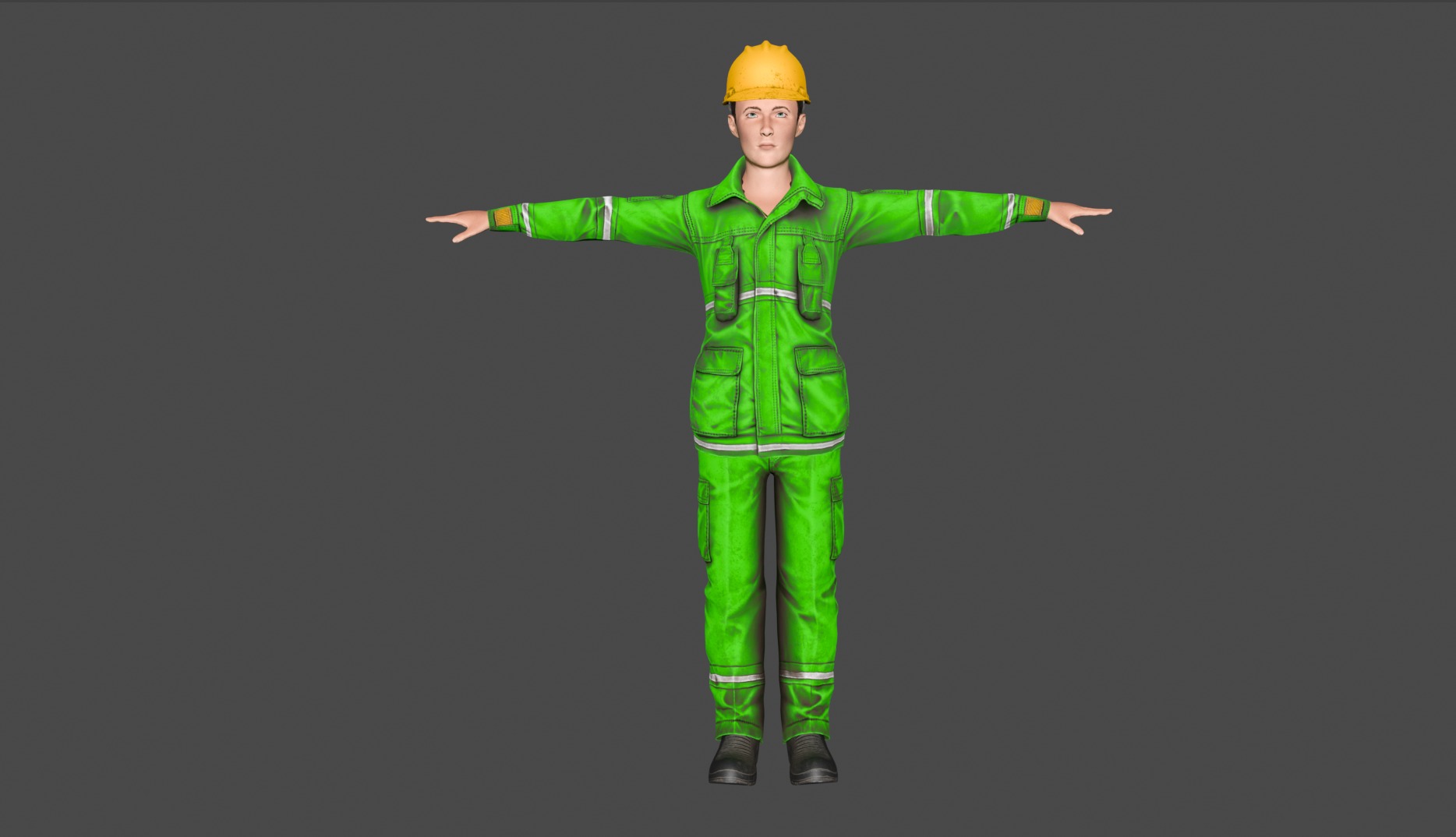 Construction Worker 3D Low-poly 3D model_3