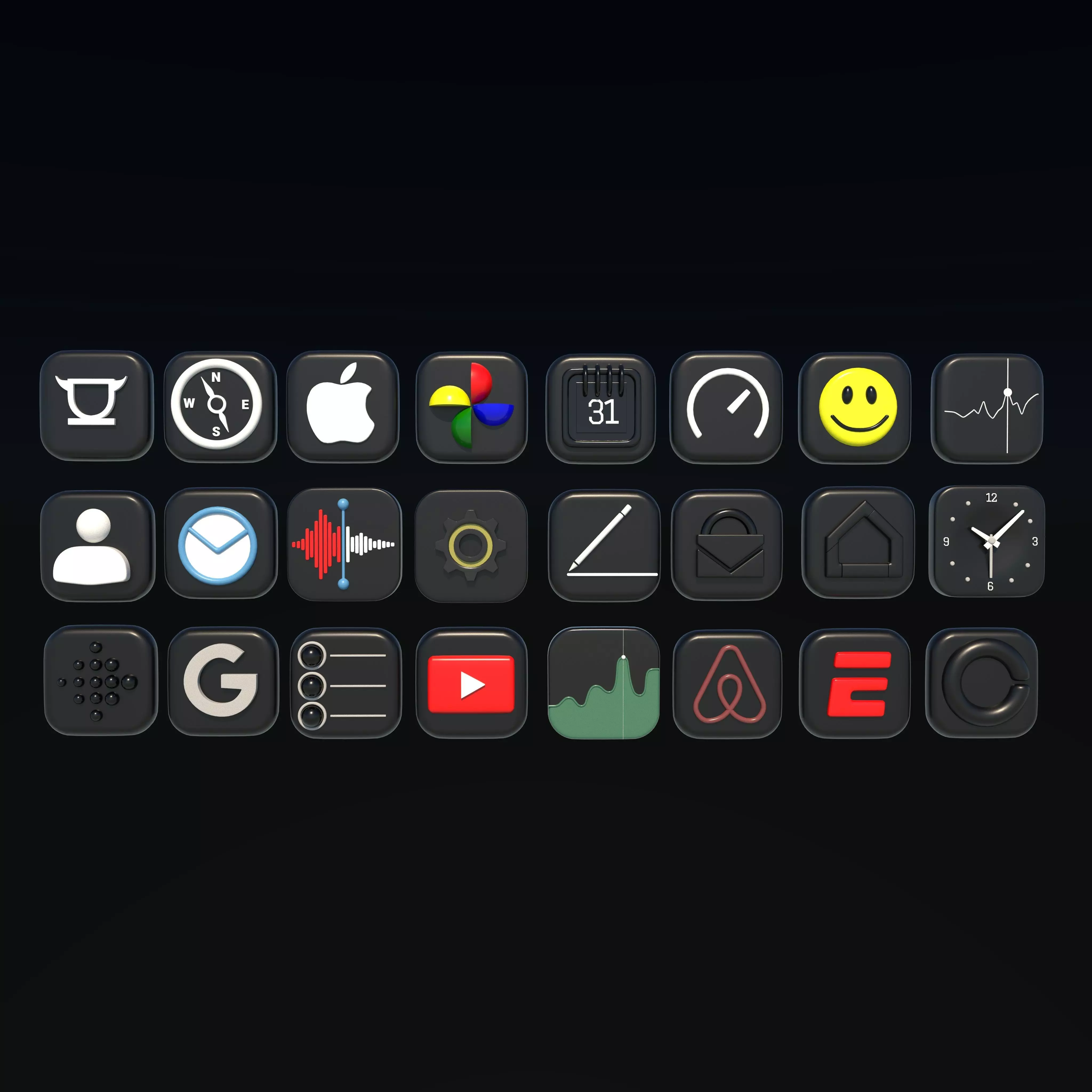 social media icon 3D model_0