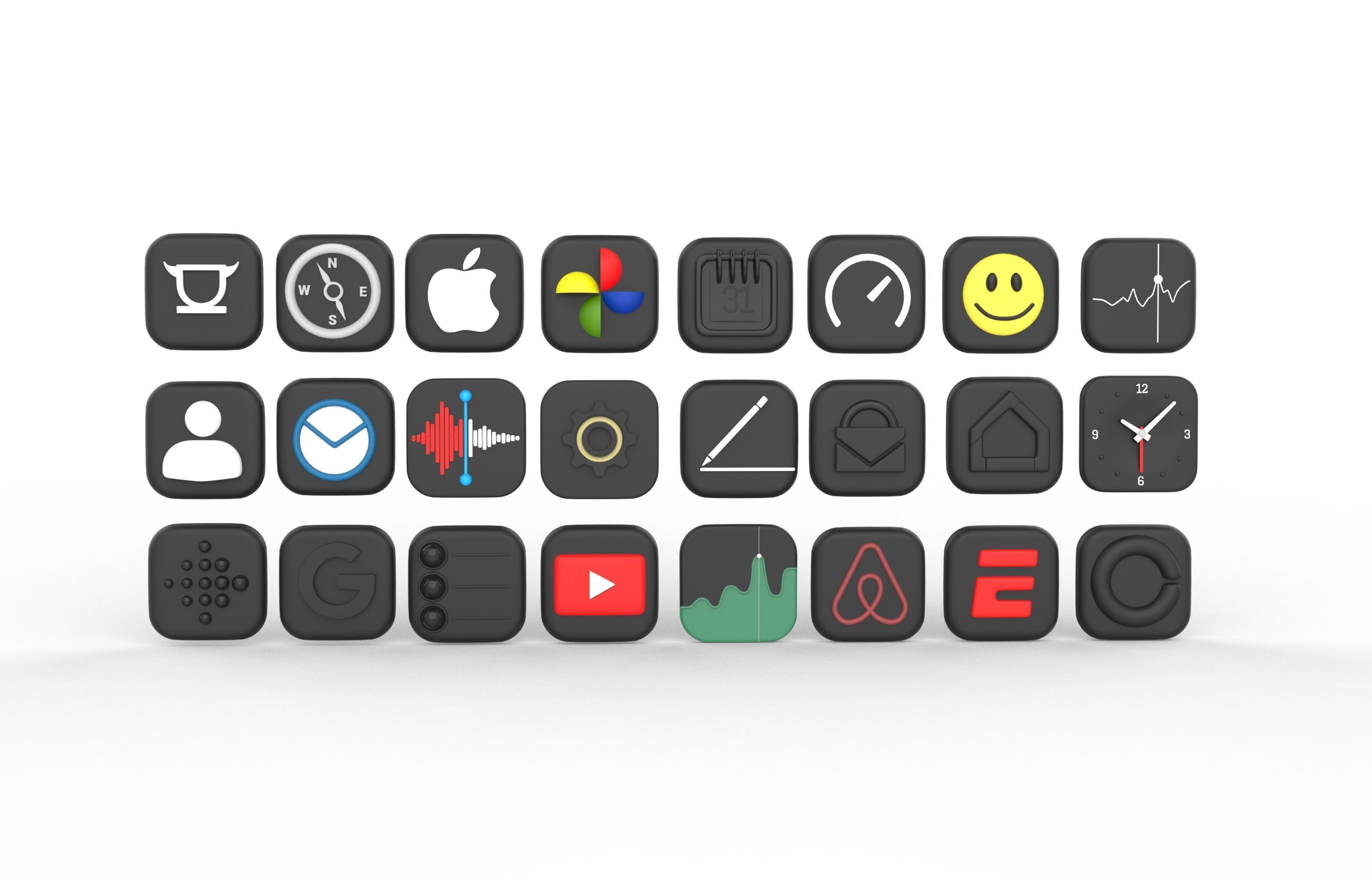 social media icon 3D model_7