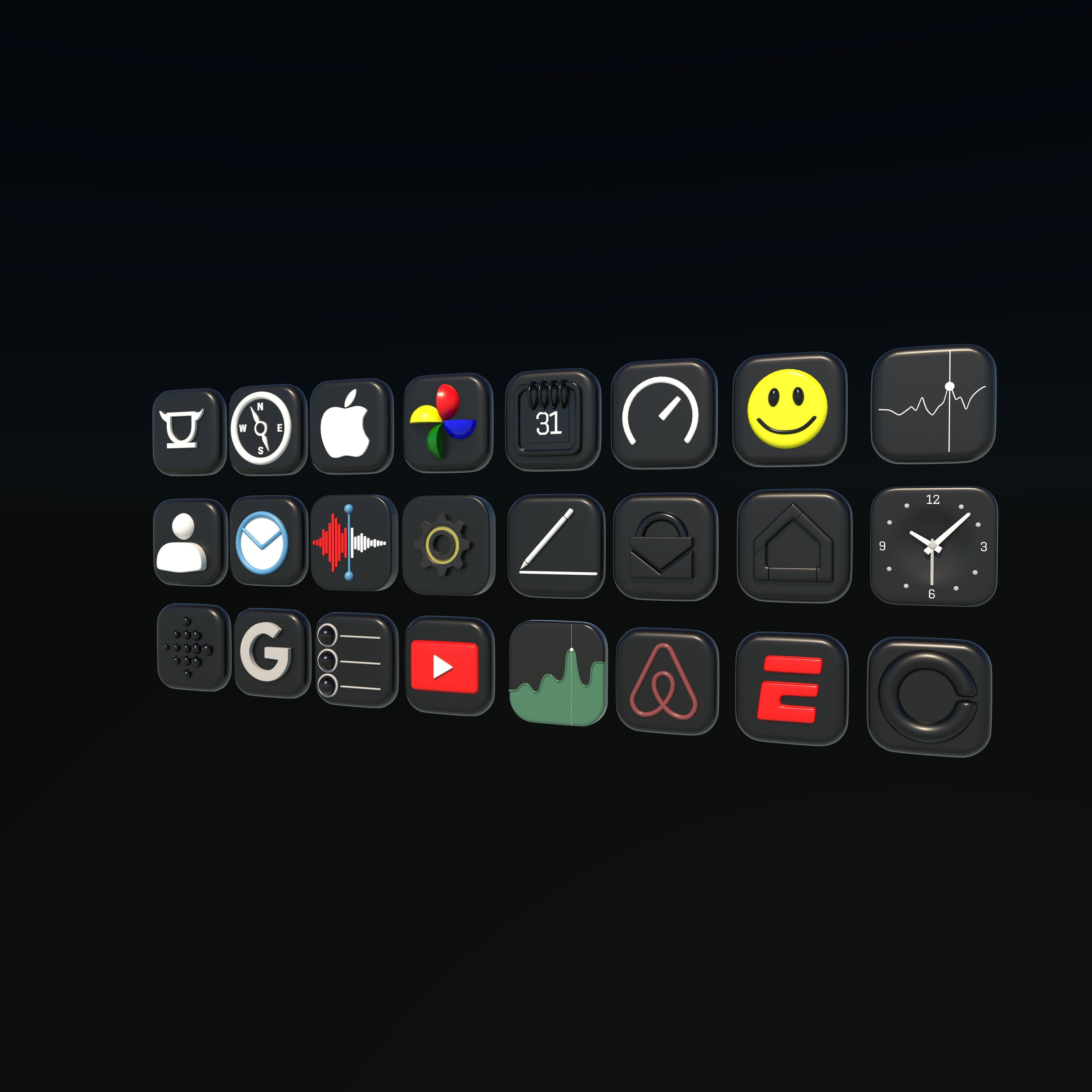 social media icon 3D model_3