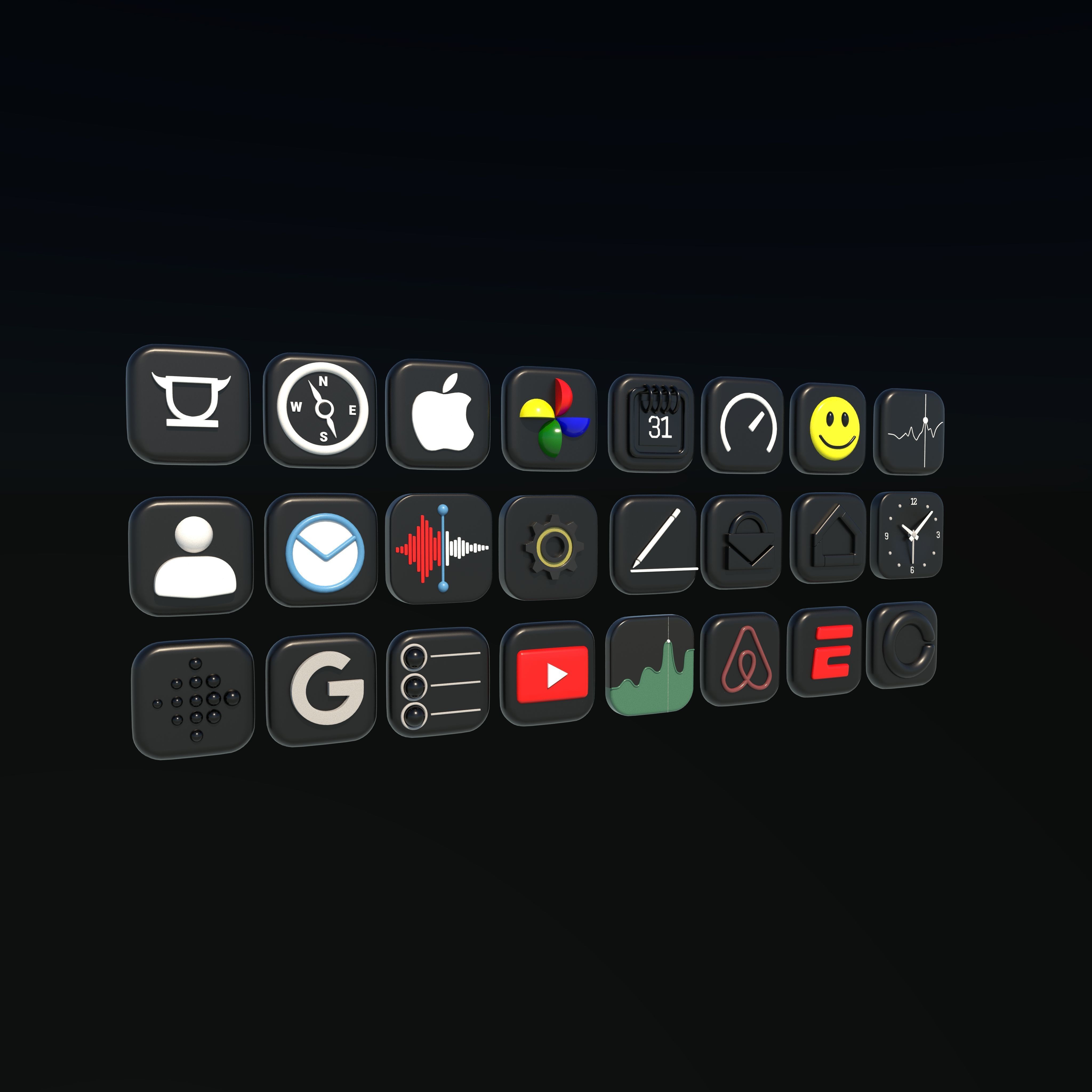 social media icon 3D model_2