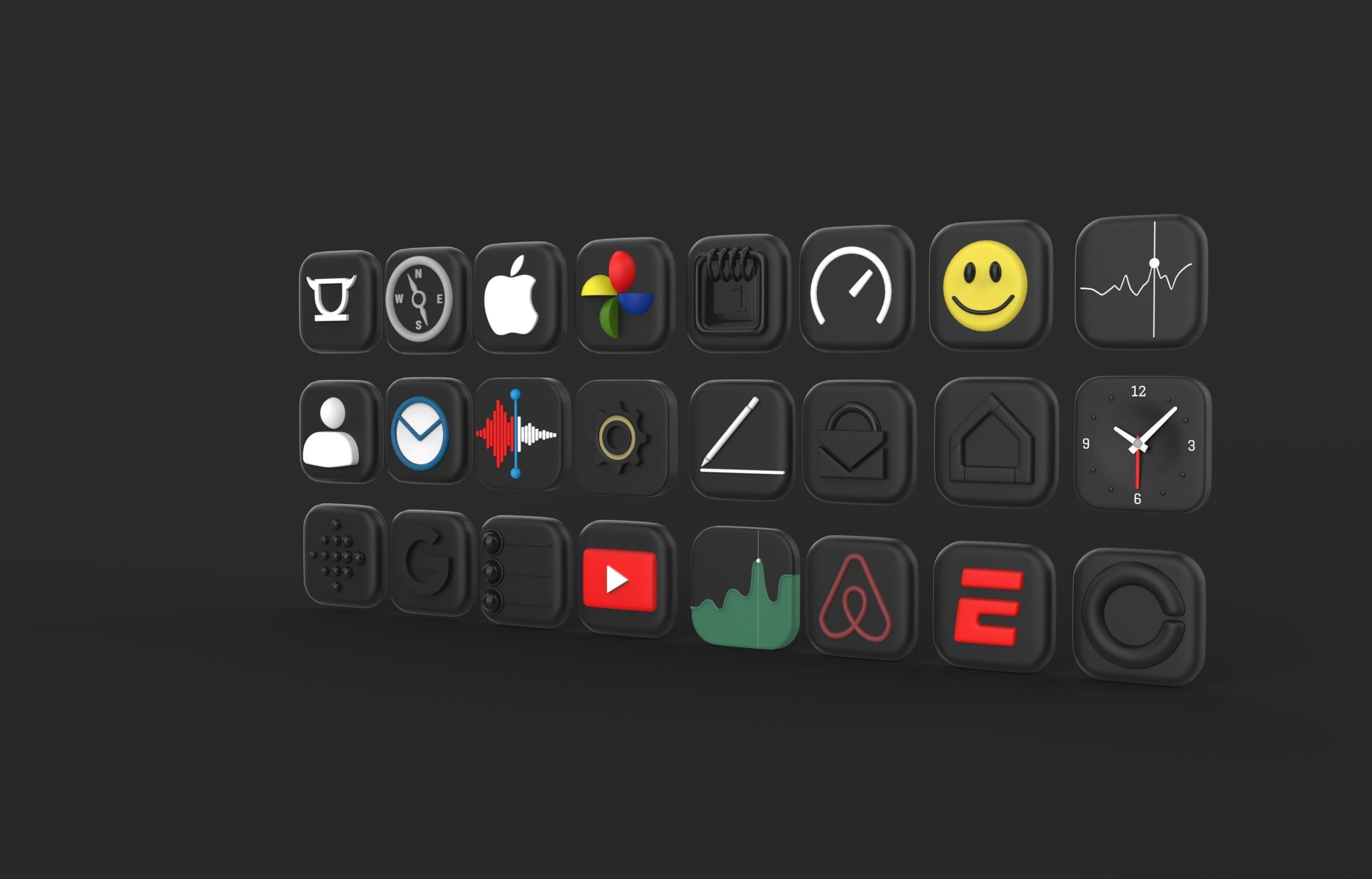 social media icon 3D model_5