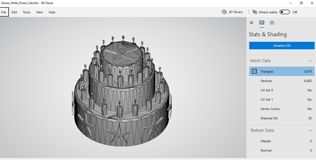 Games White Forest Cake Low-poly 3D model_2