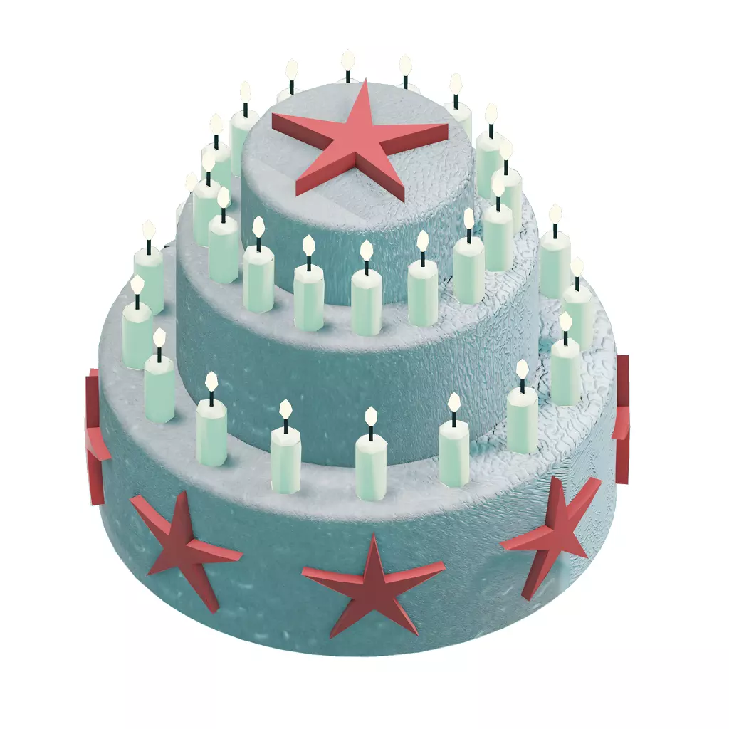 Games White Forest Cake Low-poly 3D model_0