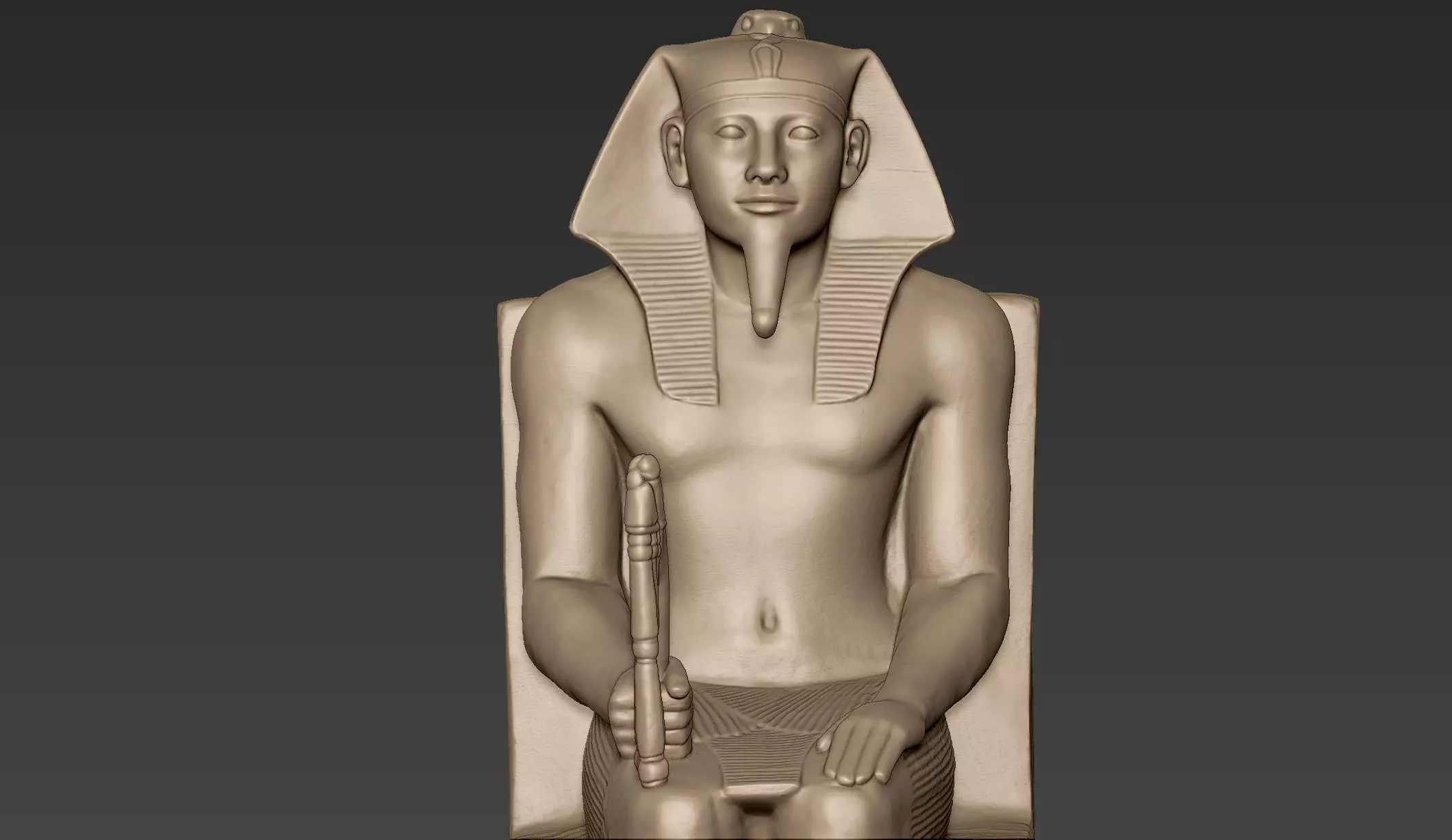 Egyptian Statue of King Khafre Restored Reproduction 3D model