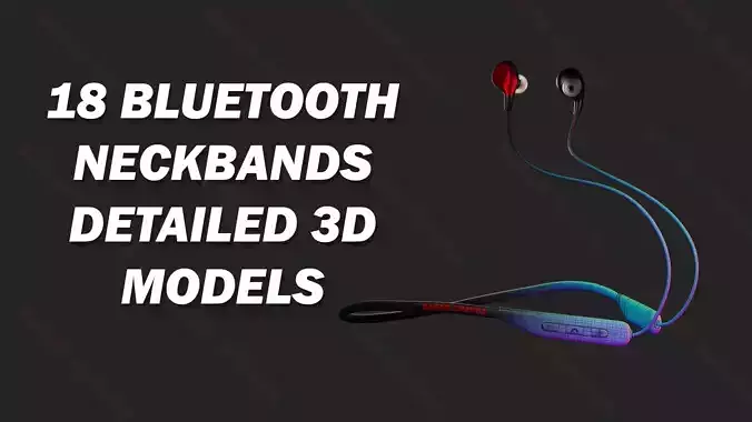 3D Detailed Bluetooth Neckbands model