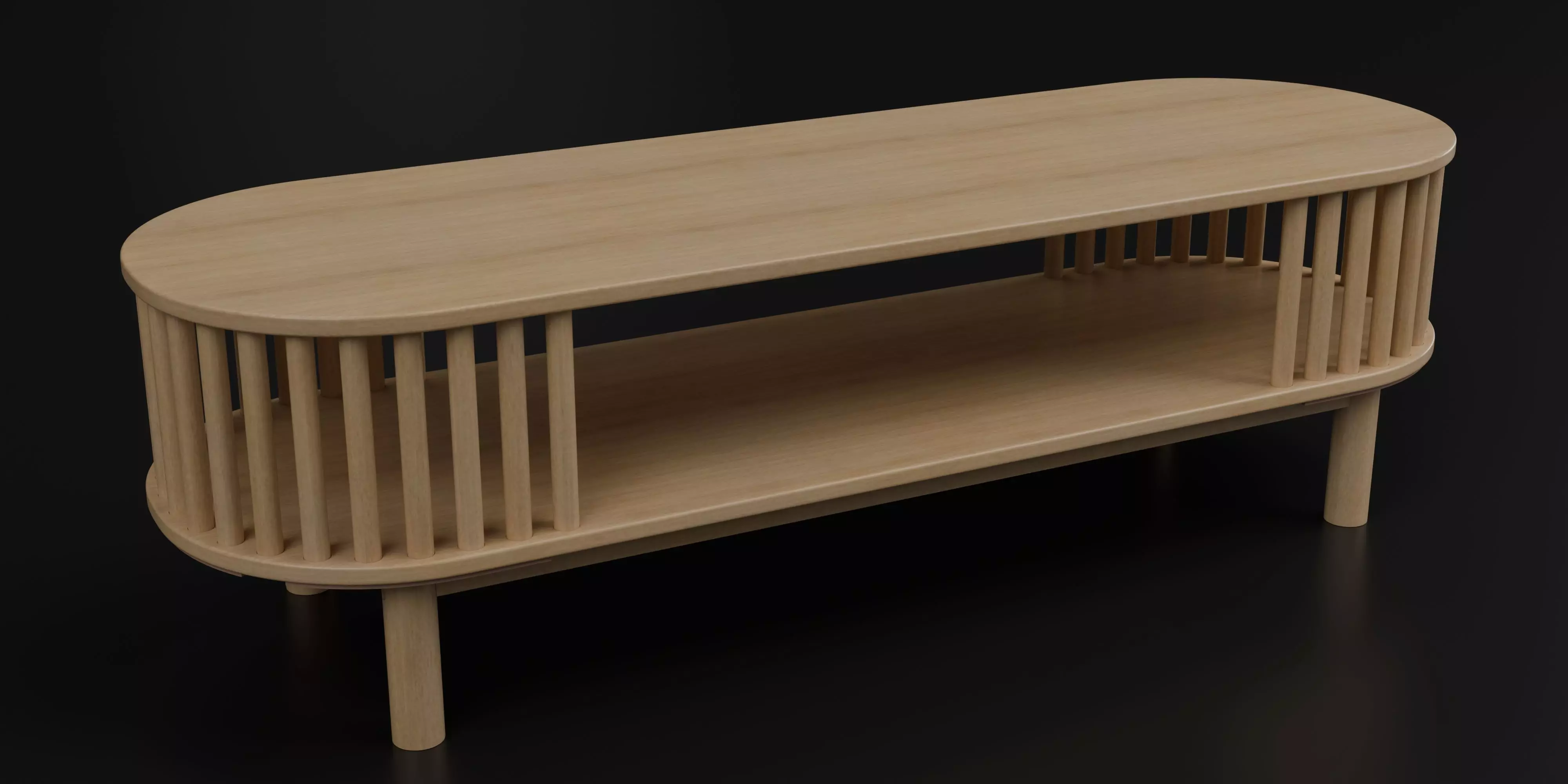 wood table for recption room 3D model_0