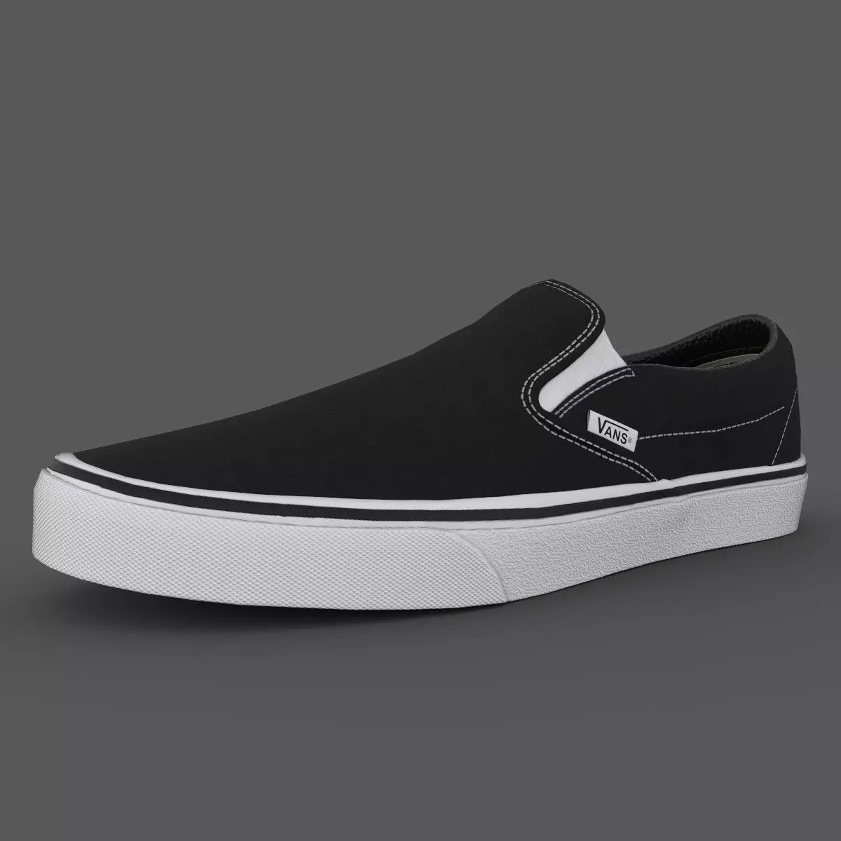 VANS182 Slip On Black Low-poly 3D model_0