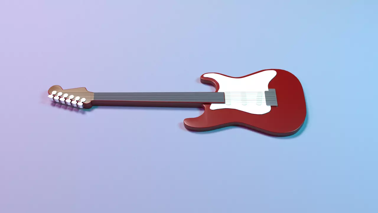 Electric guitar Model for decoration Free 3D model