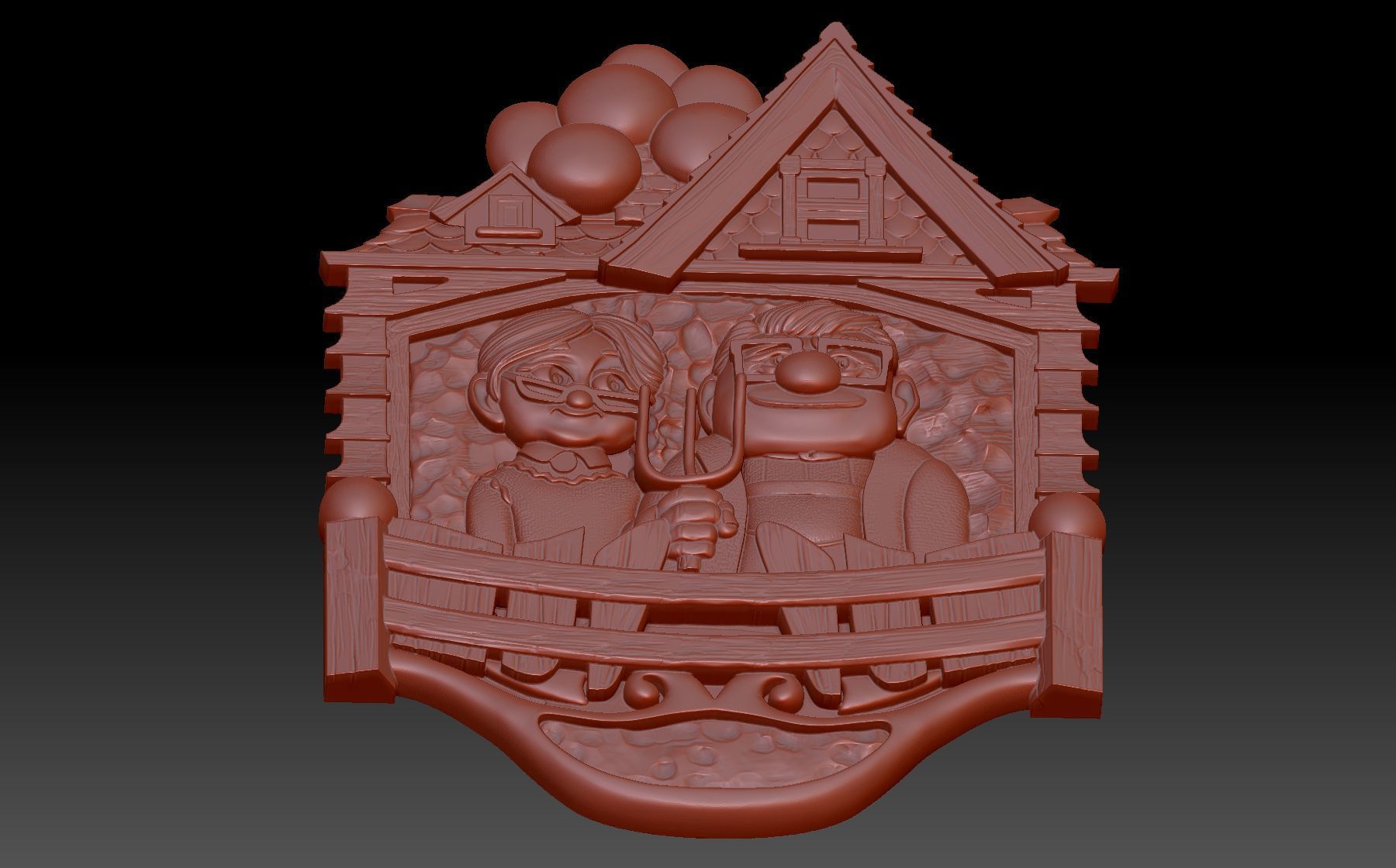 Older couple 3D print model_3