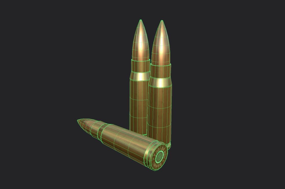 762 -39 mm M43 Soviet  Ammo Low-poly 3D model_6