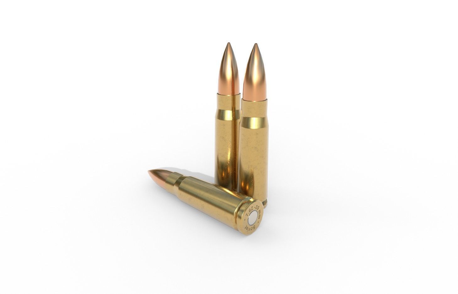 762 -39 mm M43 Soviet  Ammo Low-poly 3D model_5