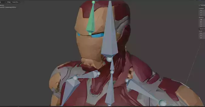 Ironman 3D Rigged for Motion Capture Animation