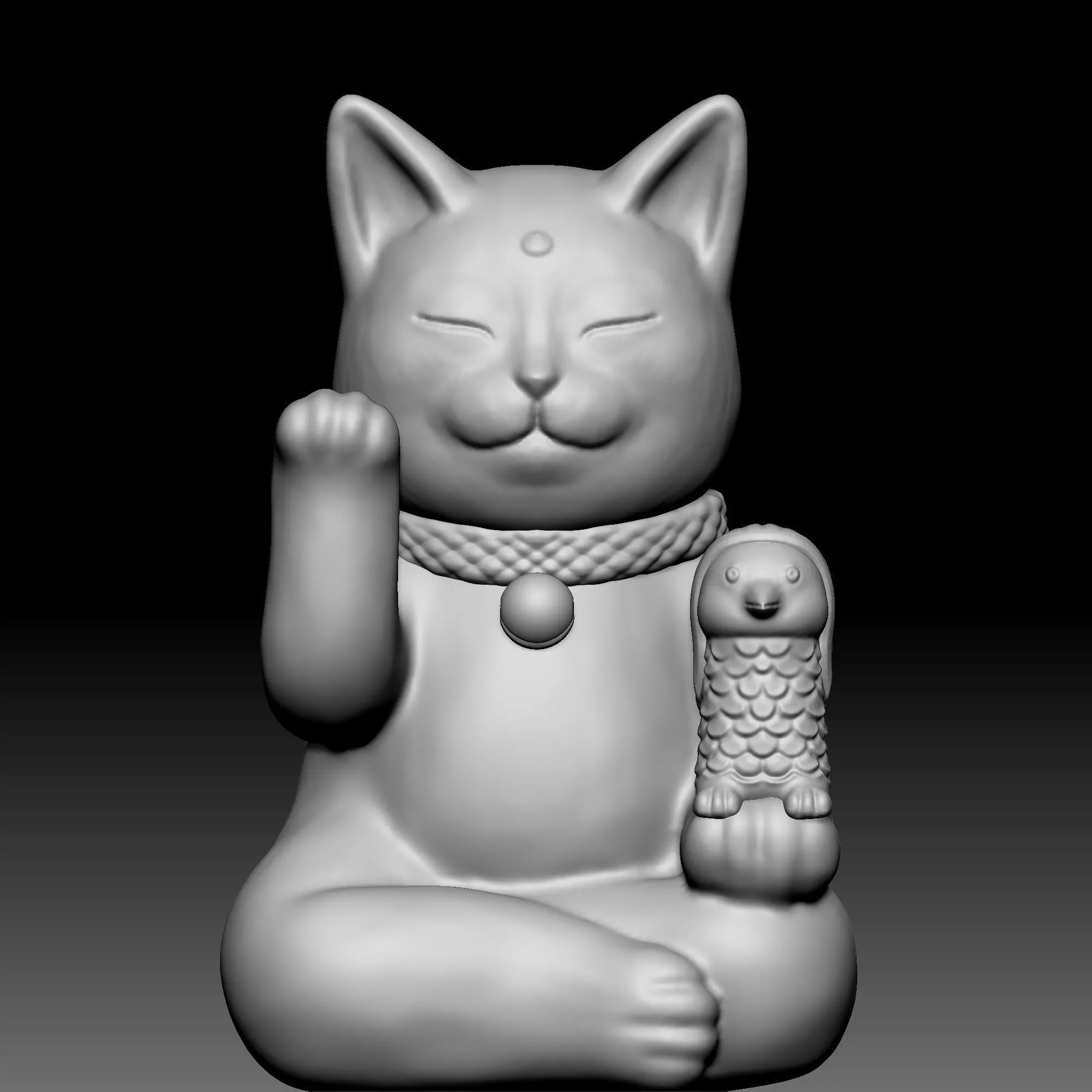 Cat statue 070 3D print model