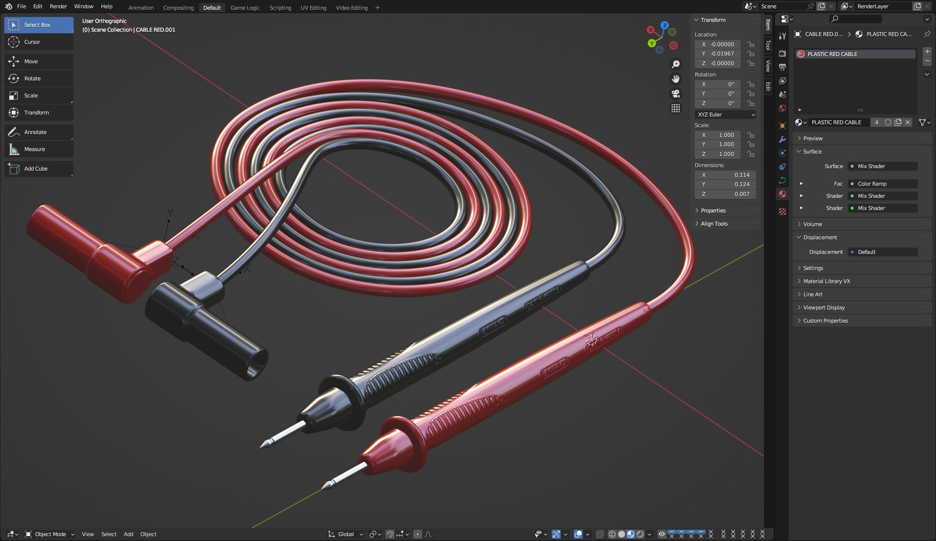 Multimeter Test Leads 3D model_11