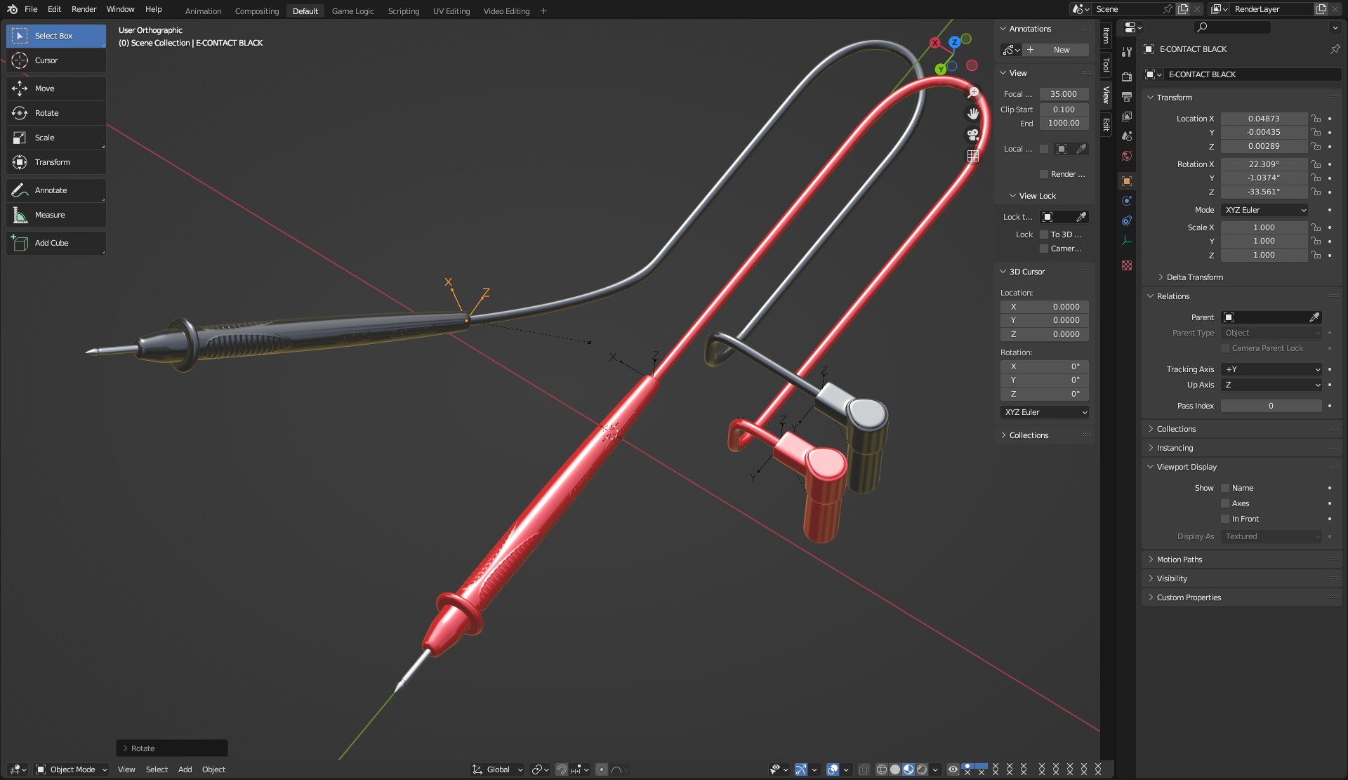 Multimeter Test Leads 3D model_13