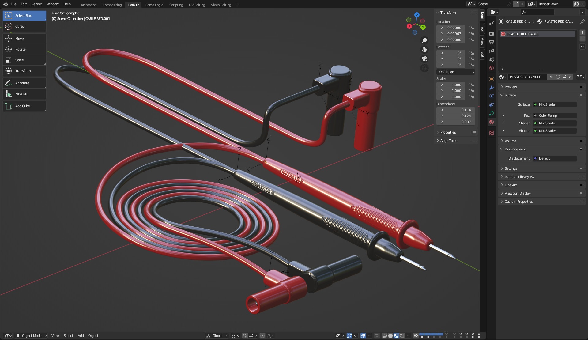 Multimeter Test Leads 3D model_16