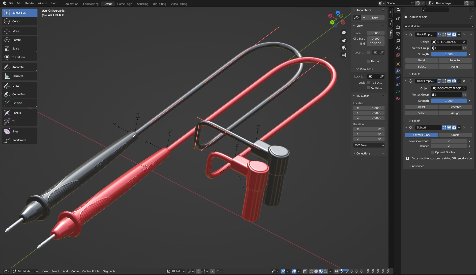 Multimeter Test Leads 3D model_12