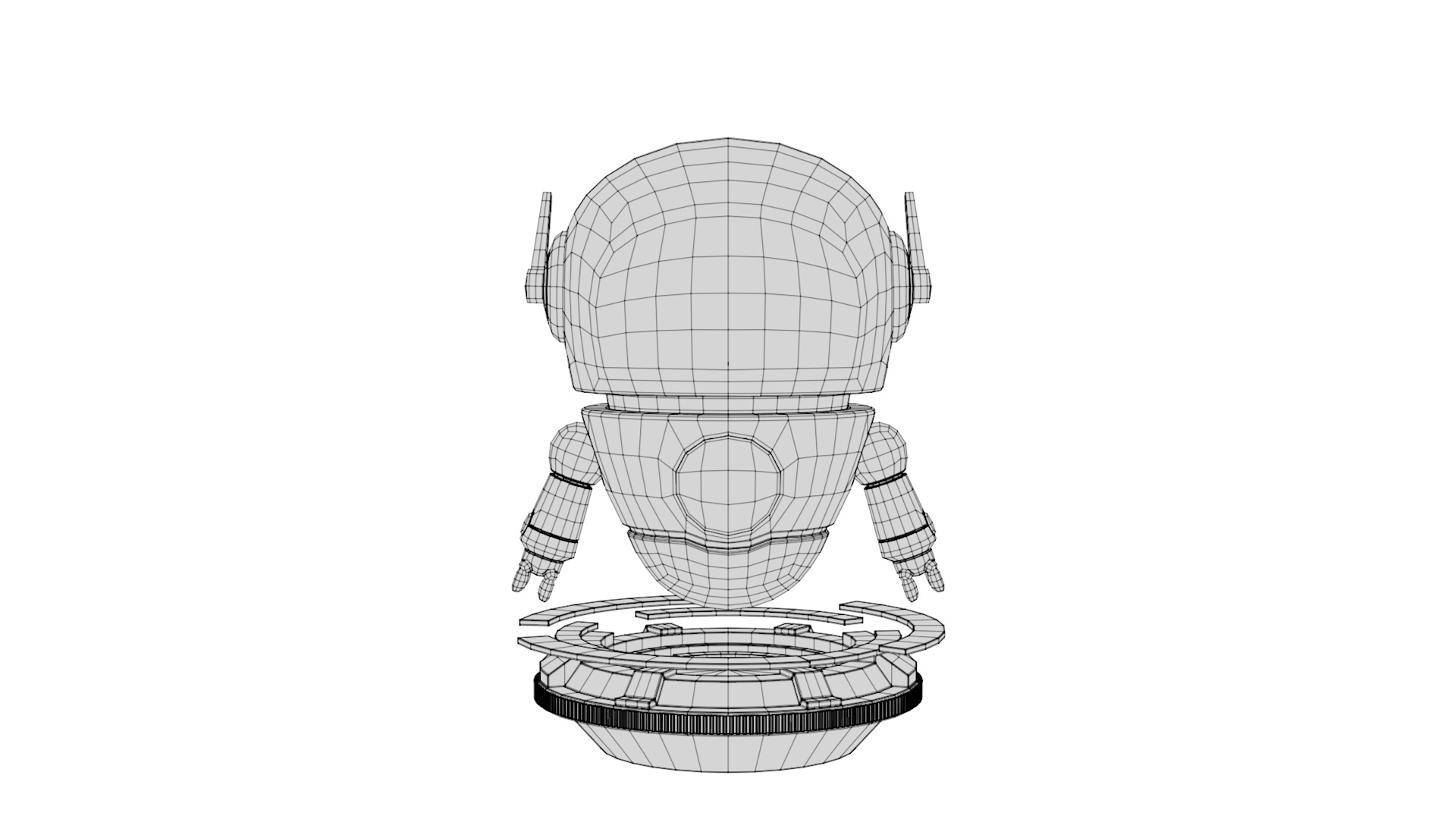 Rigged Cartoon Cute Robot Low-poly 3D model_8