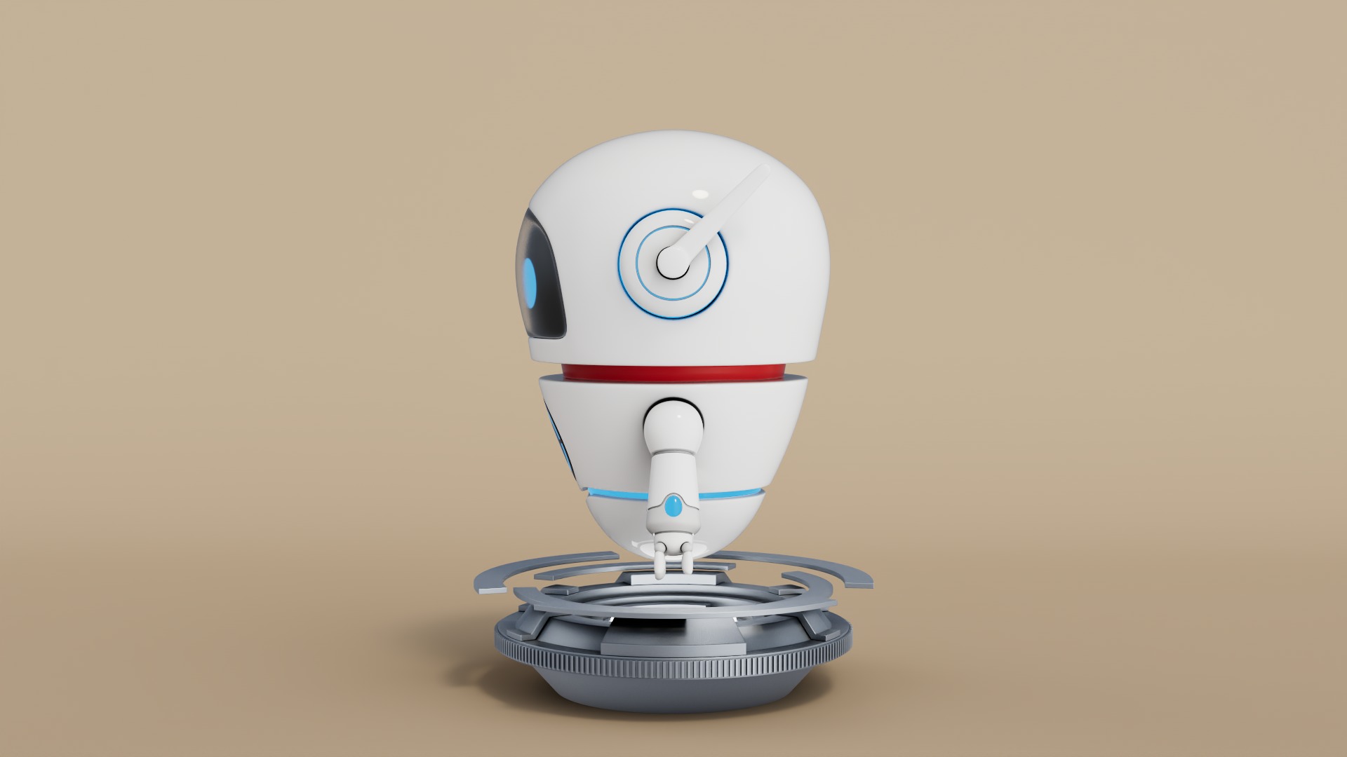Rigged Cartoon Cute Robot Low-poly 3D model_2