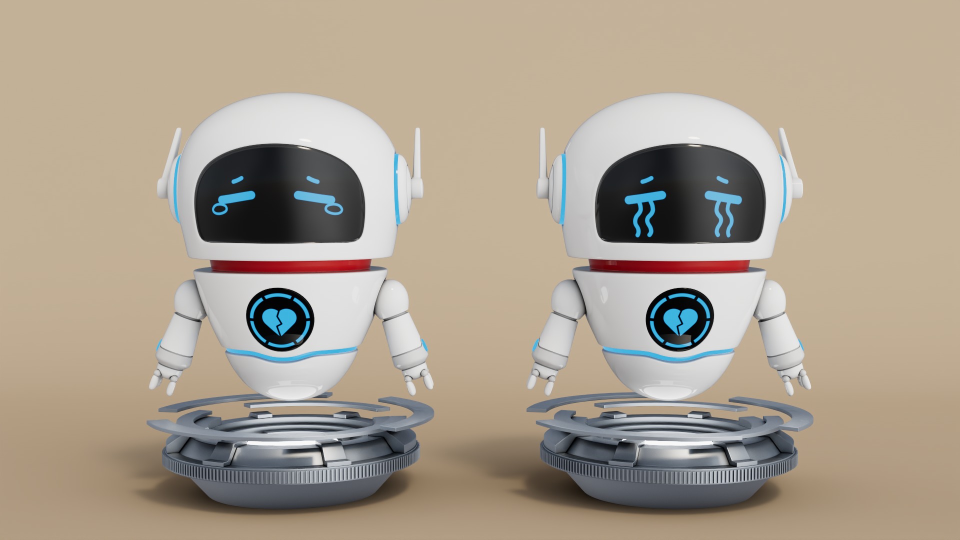 Rigged Cartoon Cute Robot Low-poly 3D model_6