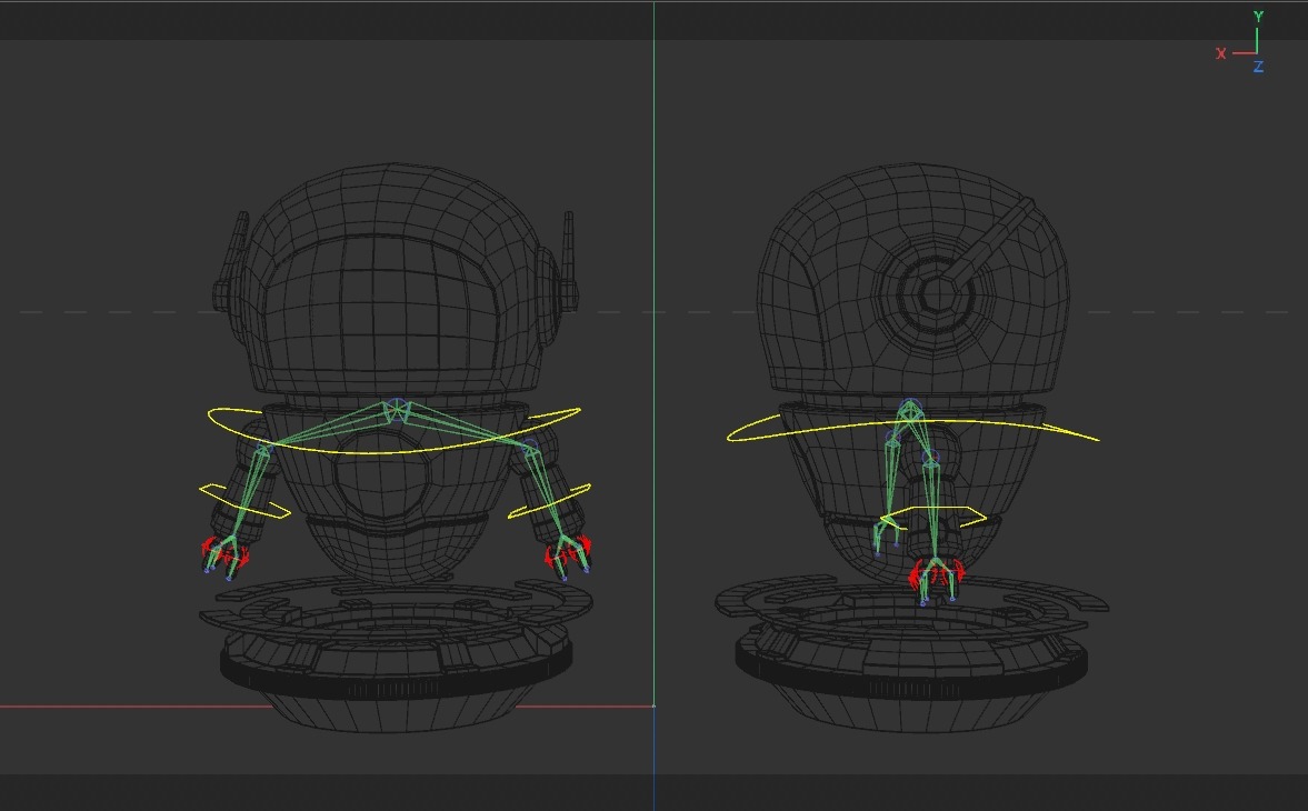 Rigged Cartoon Cute Robot Low-poly 3D model_11