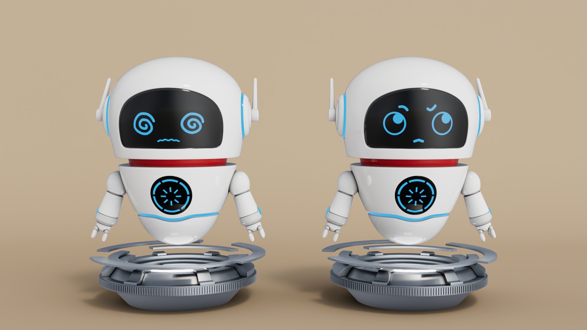 Rigged Cartoon Cute Robot Low-poly 3D model_7