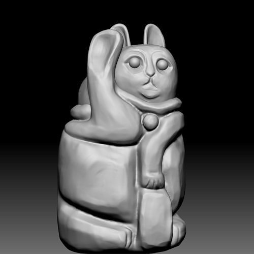 Cat statue 090 3D print model