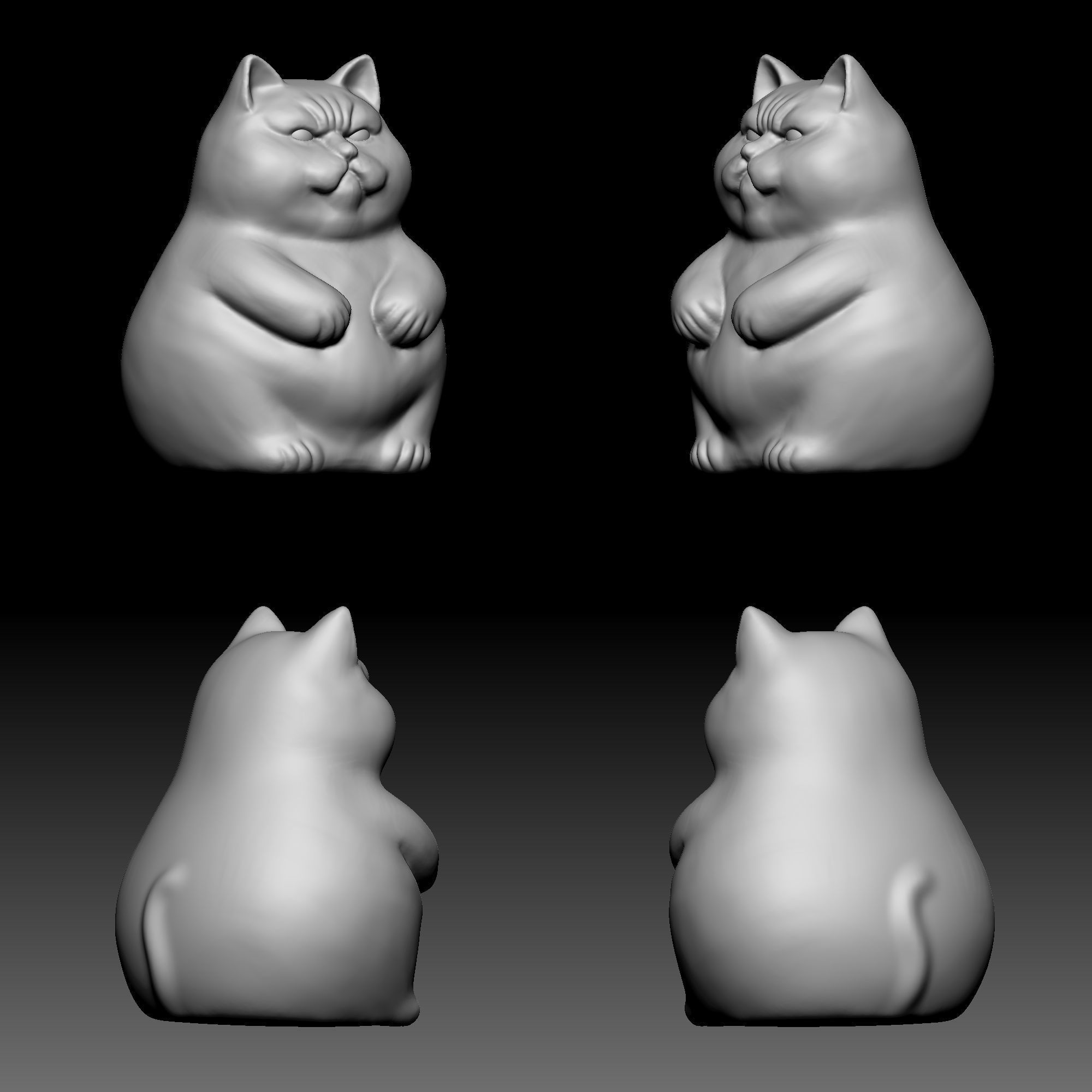 Cat statue 0150 3D print model_1