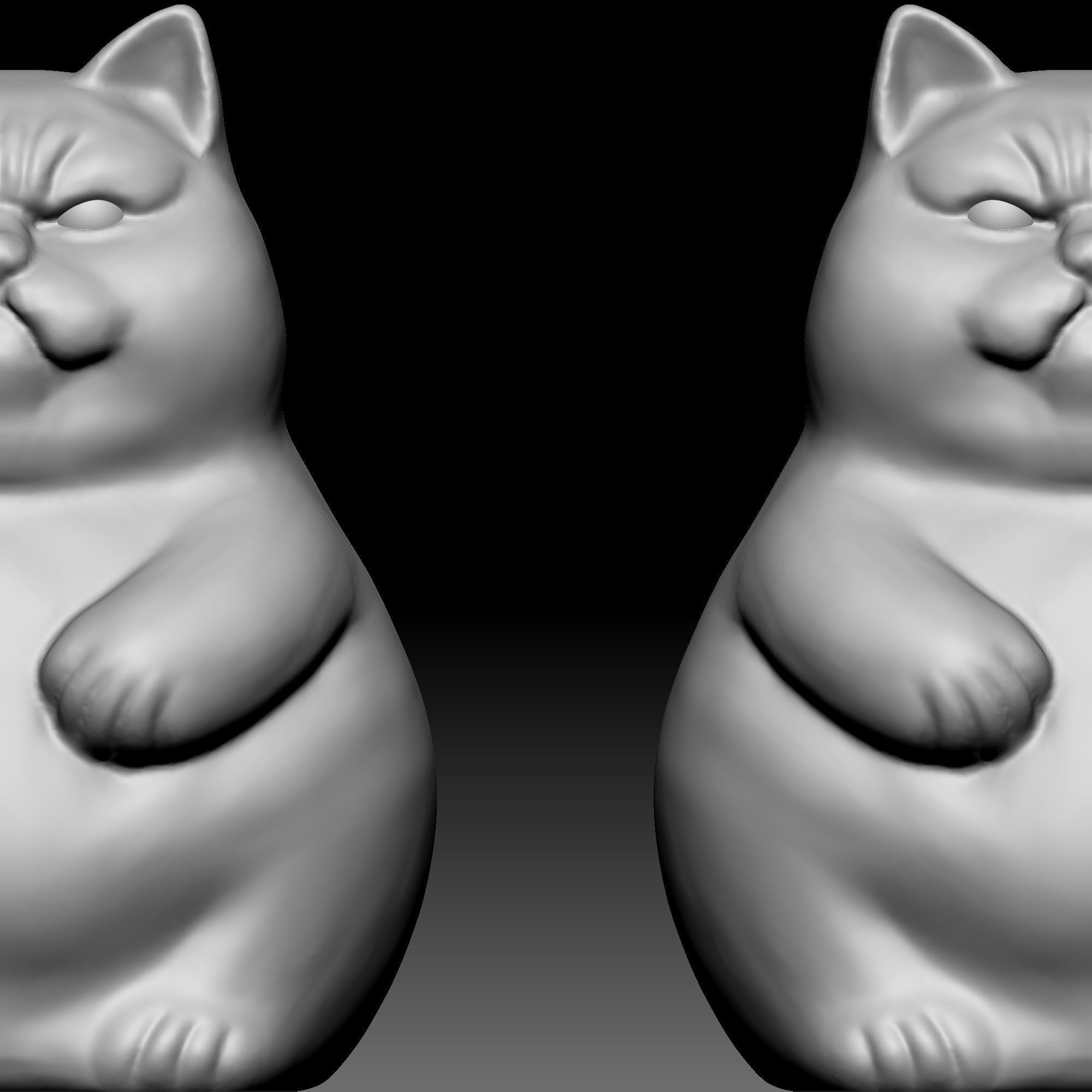 Cat statue 0150 3D print model_3