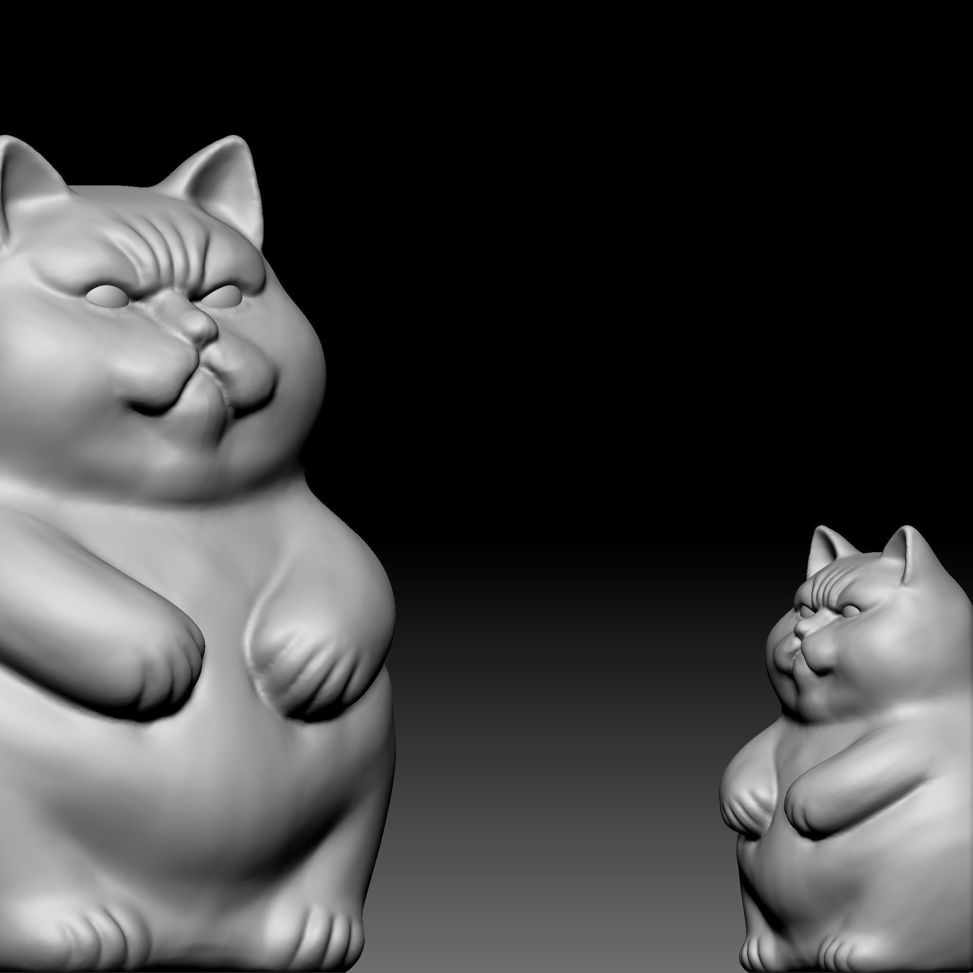 Cat statue 0150 3D print model_2