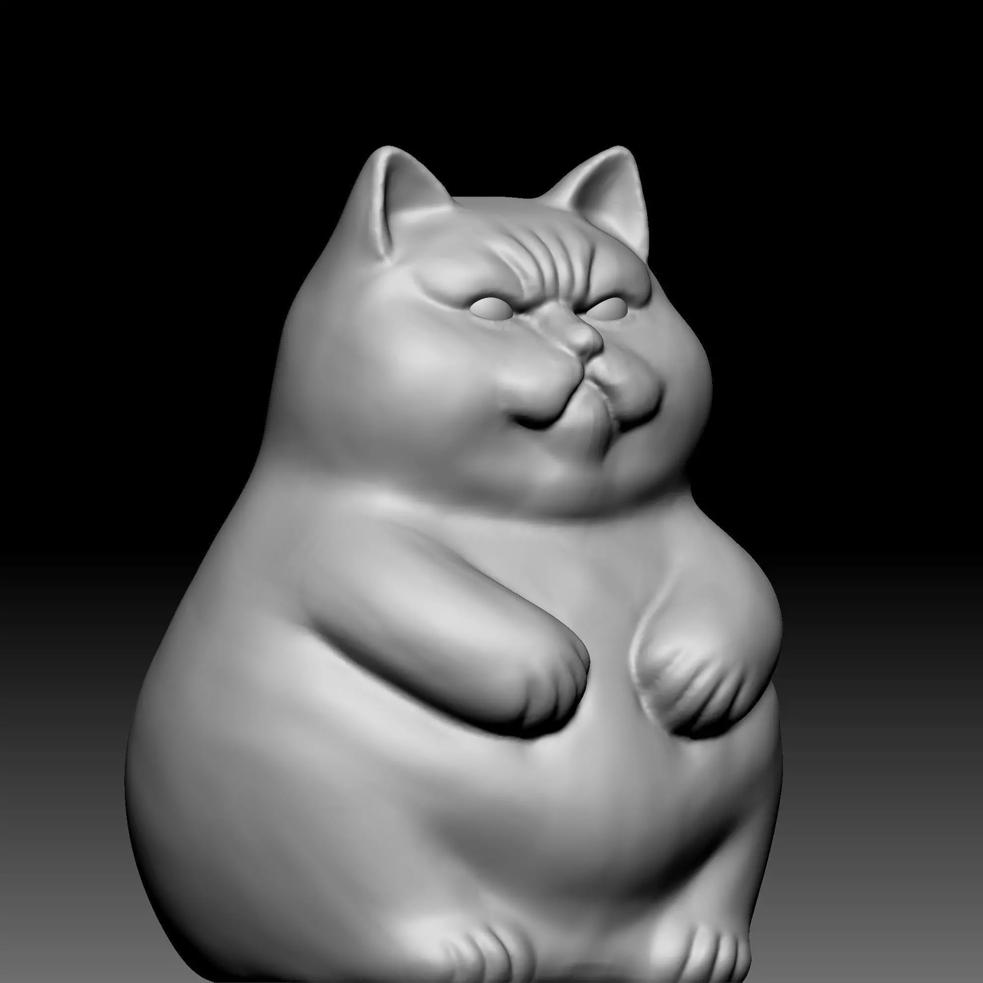 Cat statue 0150 3D print model_0