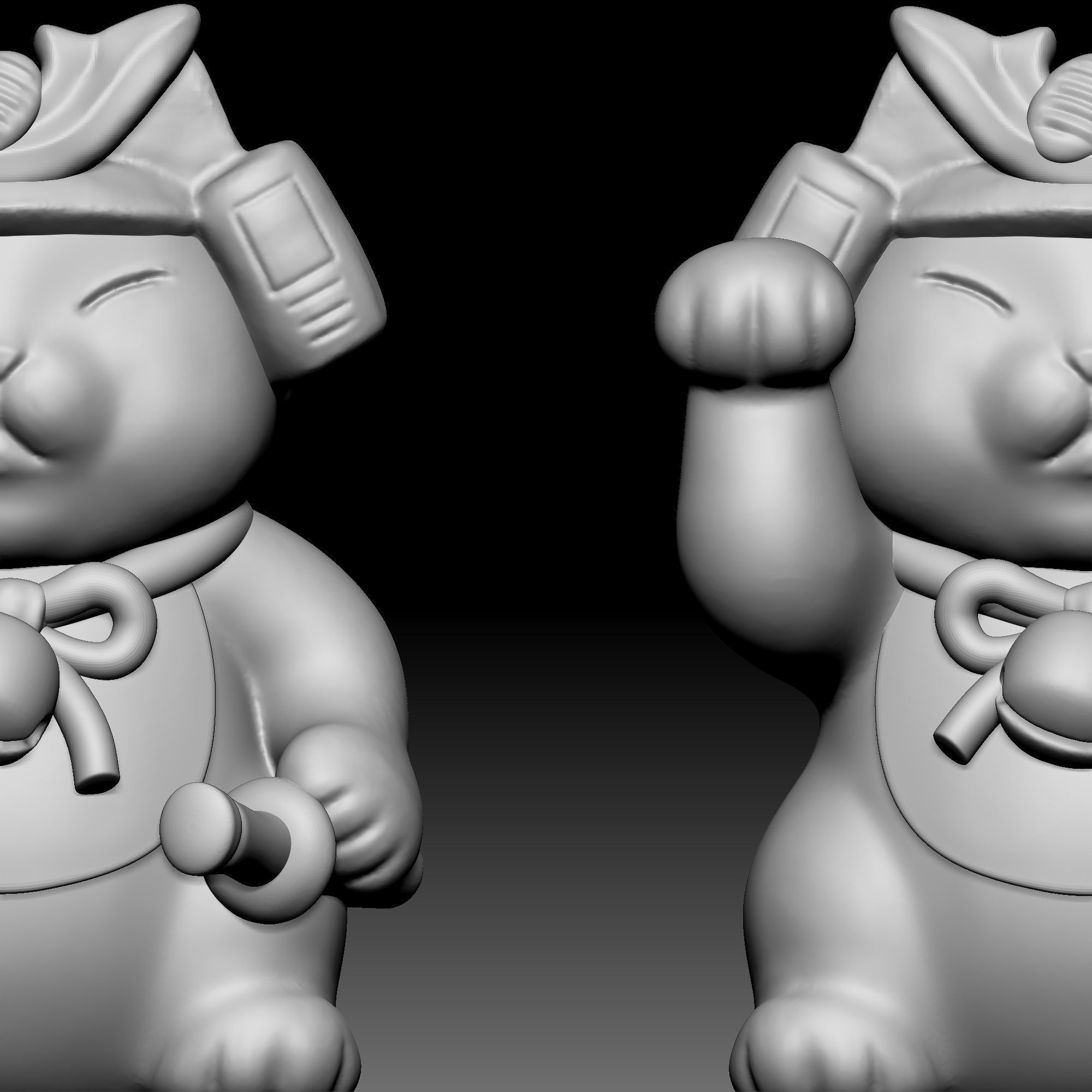 Cat statue 0190 3D print model_3