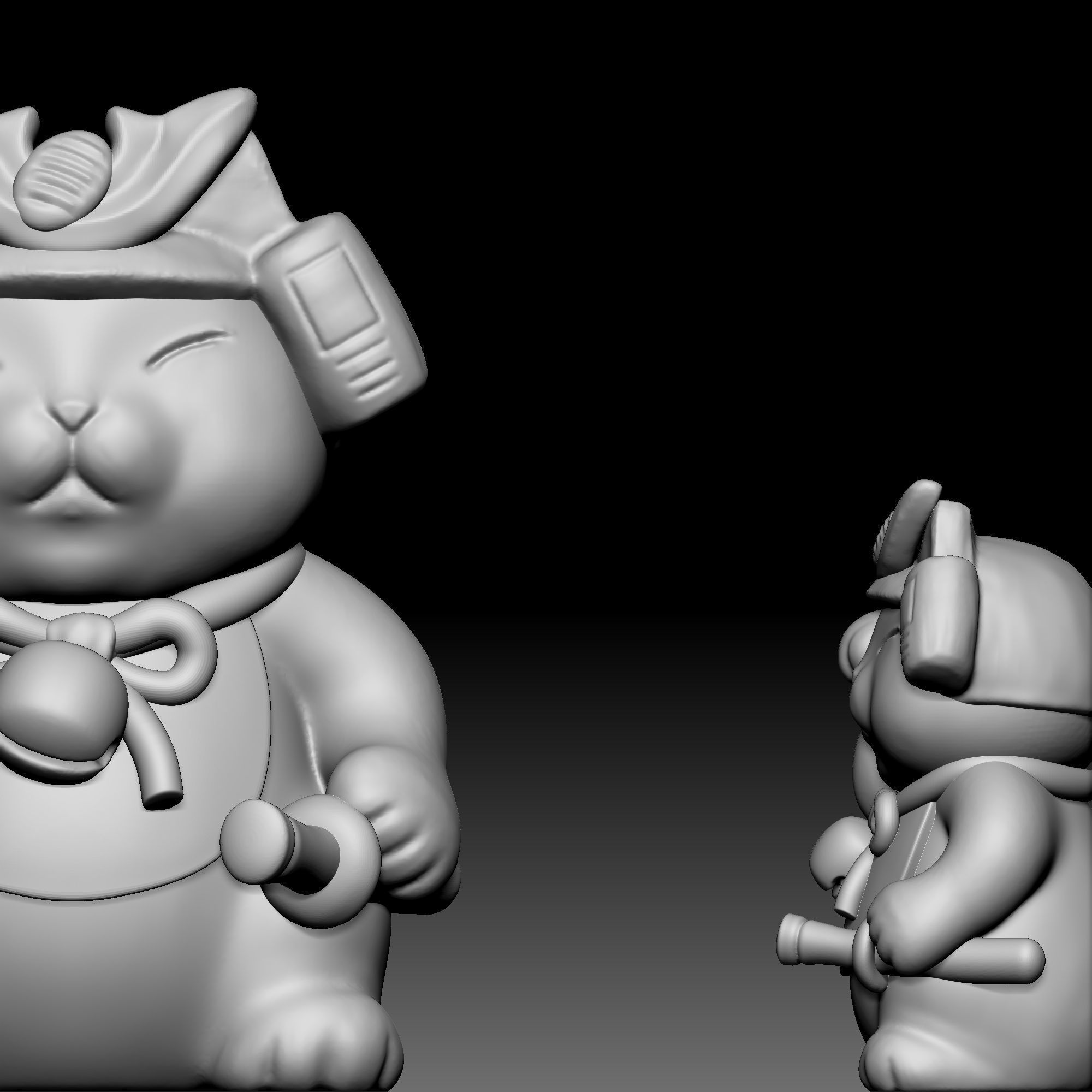 Cat statue 0190 3D print model_2