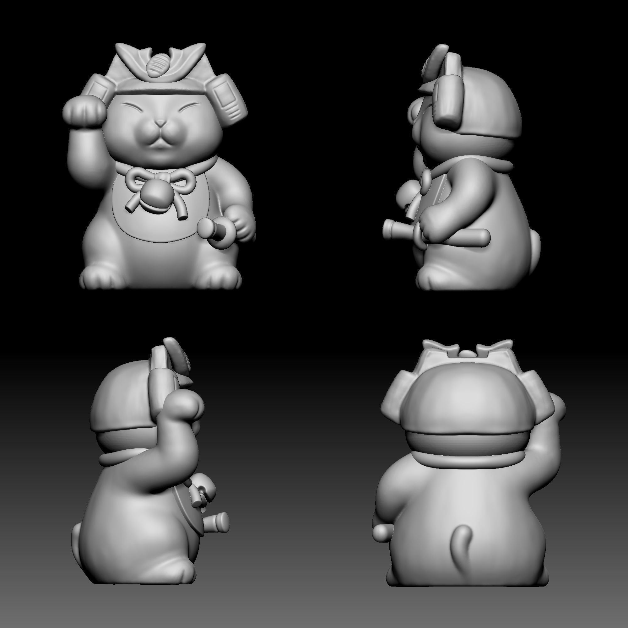 Cat statue 0190 3D print model_1