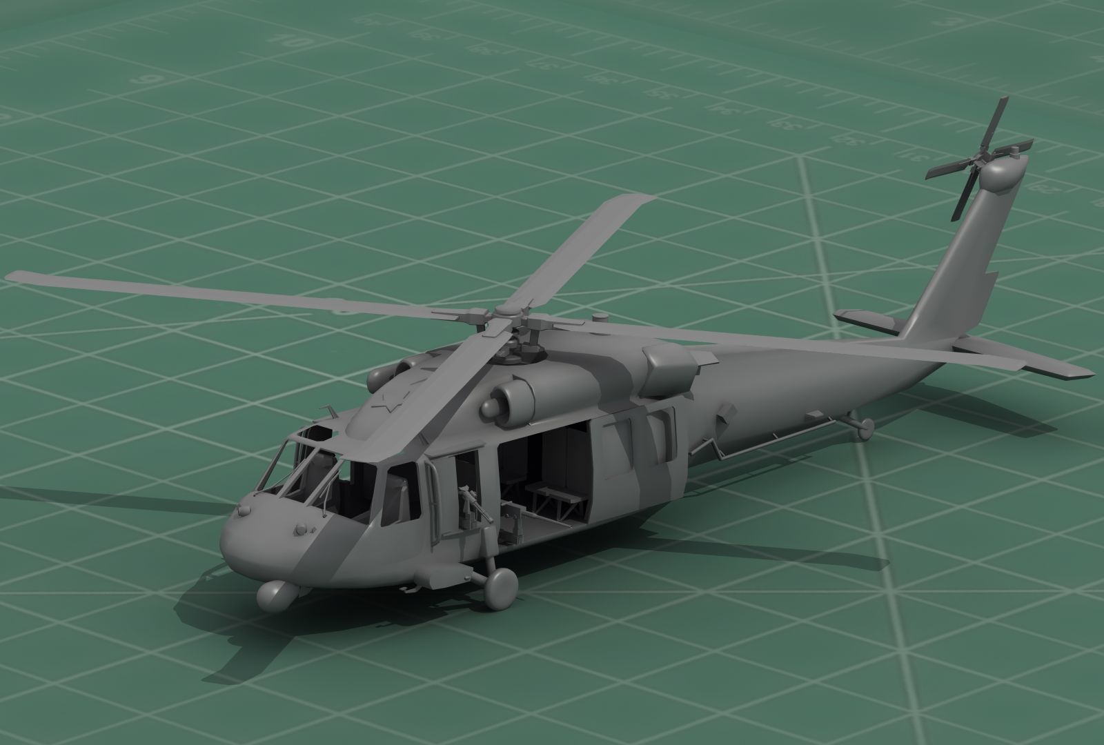 UH-60 Blackhawk Military Helicopter 3D Print Model Kit 3D print model_23