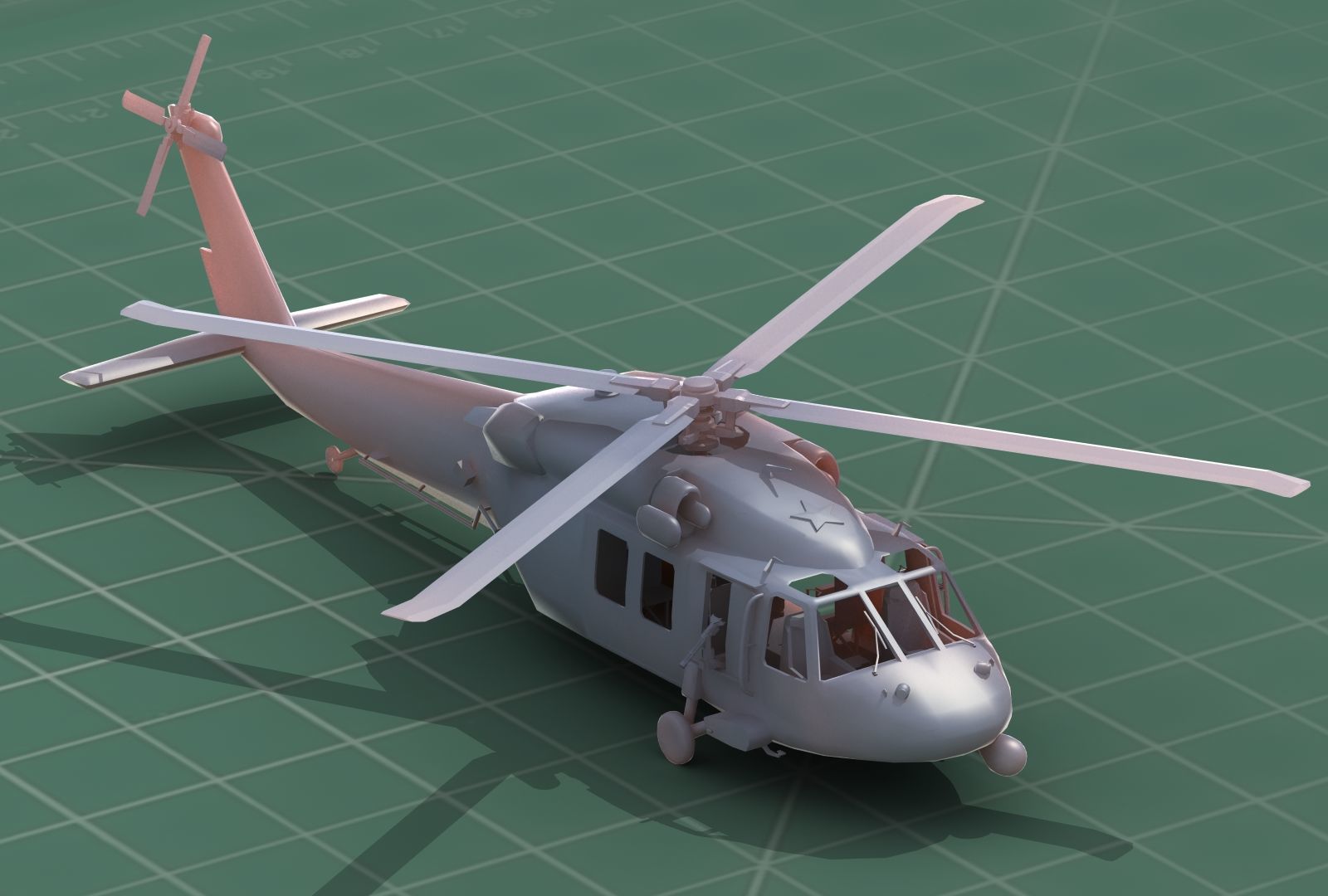 UH-60 Blackhawk Military Helicopter 3D Print Model Kit 3D print model_3