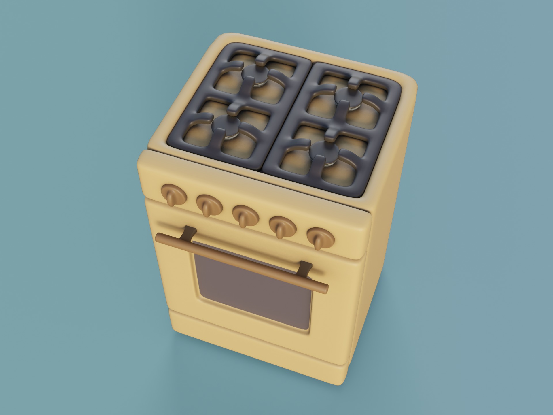 Cartoon Style Kitchen Appliances 3D model_8