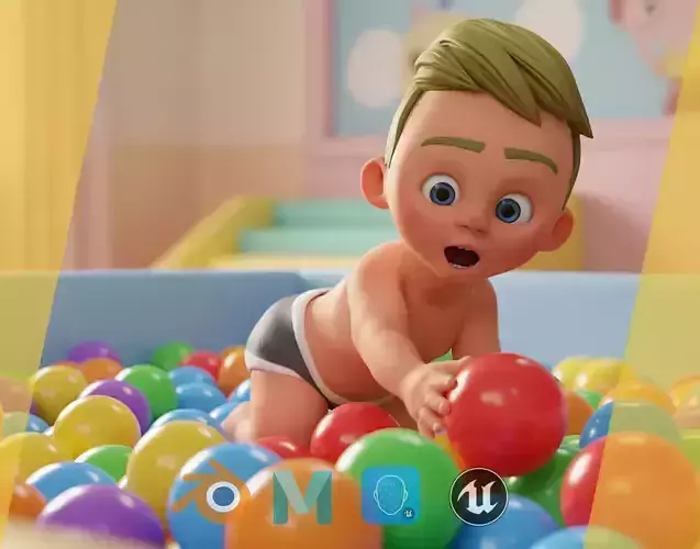 Rigged Boy Little  Kid stylized anatomy