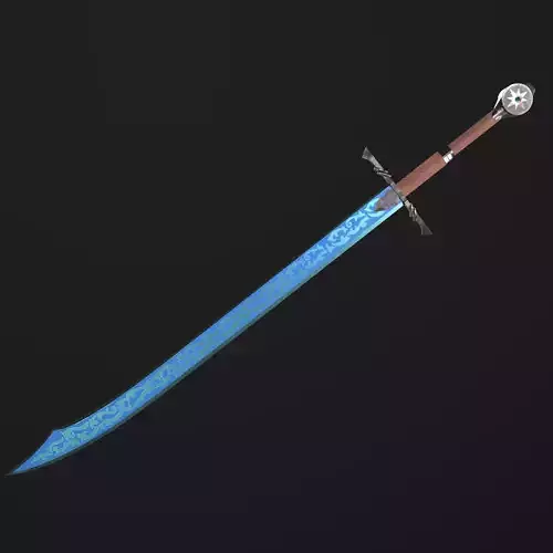 Saber Sword Fantasy Medieval Stylized PBR Low-poly 3D model