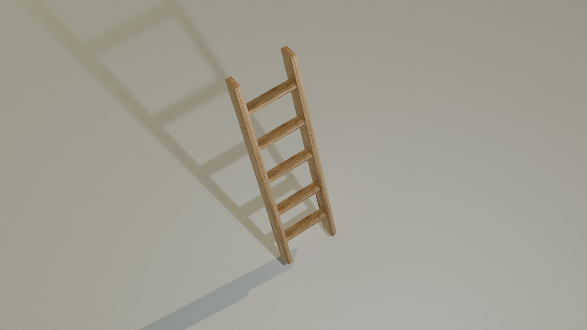 Ladder Wood Low-poly 3D model_3