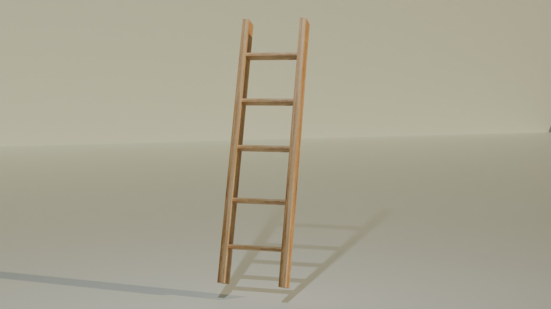 Ladder Wood Low-poly 3D model_1